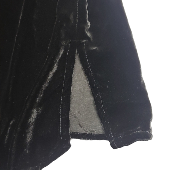 Johnny Was JWLA Black Velvet Boho Embroidered Silk Blend Pintucked Dress - Picture 9 of 12